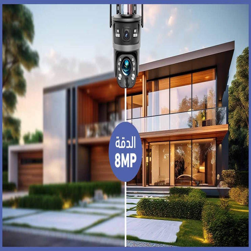 كاميرا مراقبة بالطاقة الشمسية 4G بعدستين ثابتة ومت...