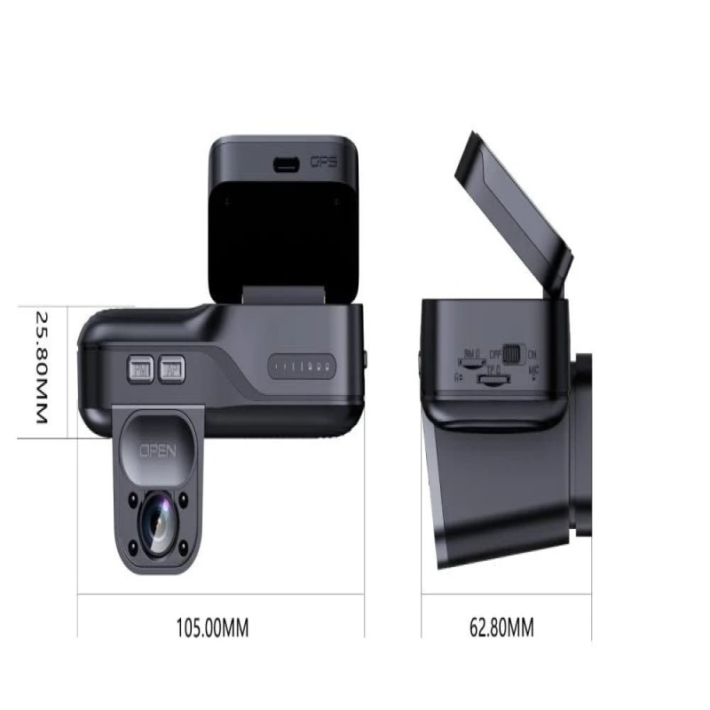 داش كام 4G بعدستين أمامية وداخلية مع GPS ومستشعر ت...