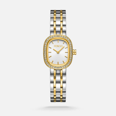 ساعة فينشي ستيل نسائيه بلون فضي والذهبي