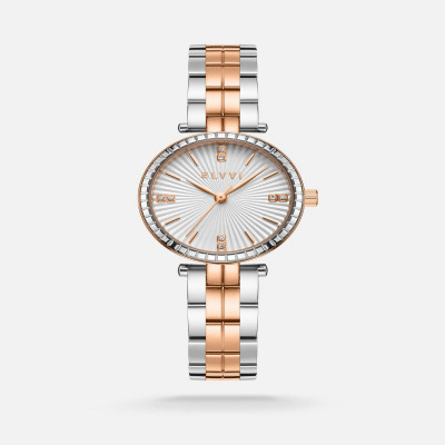 ساعة الفي نسائيه ستيل بلون فضي وروز قولد