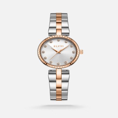 ساعة الفي نسائيه ستيل بلون فضي وروز قولد