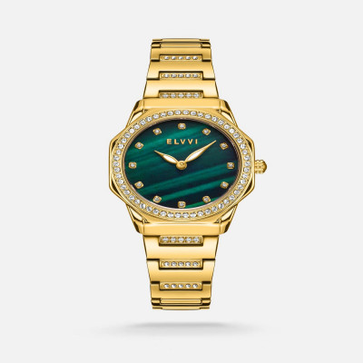 ساعة الفي نسائيه بسير ستيل باللون الذهبي