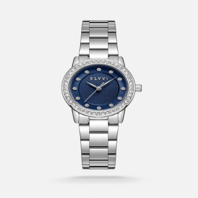 ساعة الفي نسائيه بسير ستيل باللون الفضي