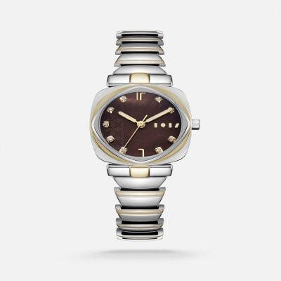 ساعة الهنوف النسائيه بلون فضي وذهبي