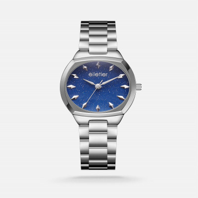 ساعة اليتير نسائيه من الستيل باللون الفضي