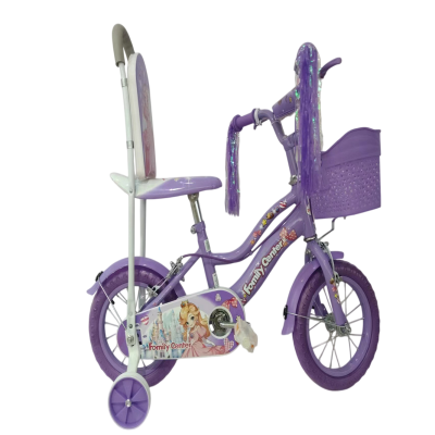 سيكل سنادي بنفسجي مقاس 12" مع سلة 25-HR06-12PU