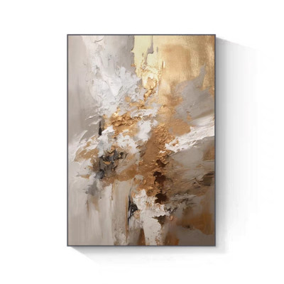 Golden Color OIl Paintings Hand-painted Abstract P...