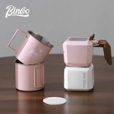 BINCOO صمام مزدوج موكا وعاء مربع إبريق قهوة إسبرسو...