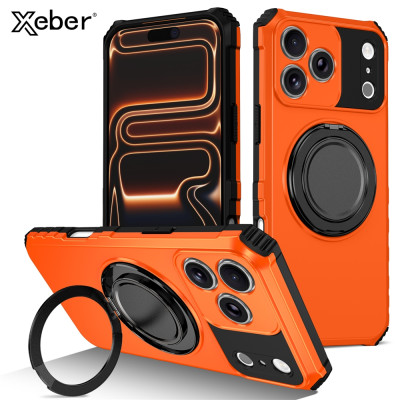 غلاف حماية مغناطيسي 360° مع حامل مدمج لهواتف iPhon...