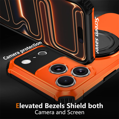 غلاف حماية مغناطيسي 360° مع حامل مدمج لهواتف iPhon...