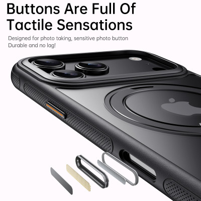 غلاف حماية مغناطيسي Magsafe مع حامل ميكانيكي دوّار...