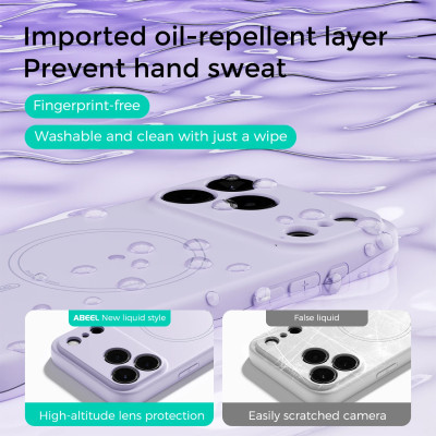 غلاف حماية سيليكون سائل مغناطيسي متوافق مع Magsafe...