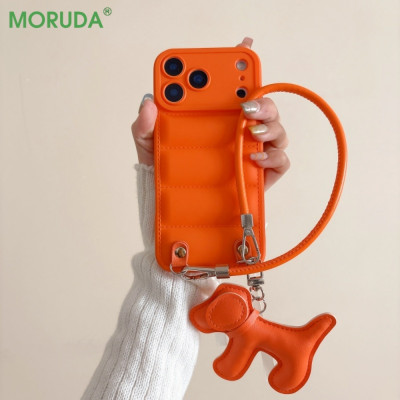 غلاف حماية جلد PU بتصميم كرتوني مع حبل يد لهواتف i...