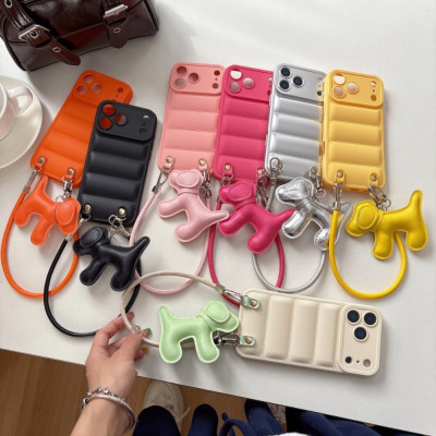 غلاف حماية جلد PU بتصميم كرتوني مع حبل يد لهواتف i...