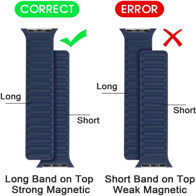 سوار جلد مغناطيسي لساعة أبل – متوافق مع مقاسات 49/...