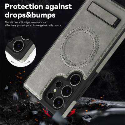 كفر سامسونج مغناطيسي جلد مع مسند MagSafe