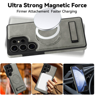 كفر سامسونج مغناطيسي جلد مع مسند MagSafe