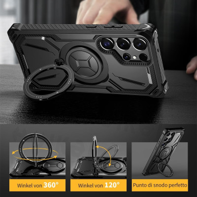 غلاف حماية مغناطيسي قوي مع مسند دوّار لهواتف سامسو...