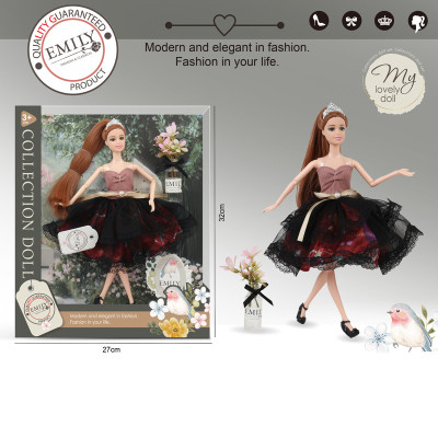 عروسة إيميلي بفستان أحمر وأسود وإكسسوارات31-284901...