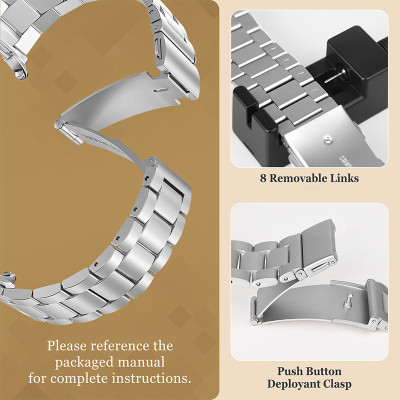 حزام من الفولاذ المقاوم للصدأ لساعة سامسونج جالاكس...