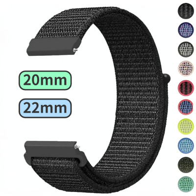 22mm 20mm Nylon Loop Strap for Samsung Galaxy Watc...