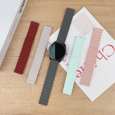 حزام سيليكون مغناطيسي 18 / 20 / 22 مم للساعات الذك...