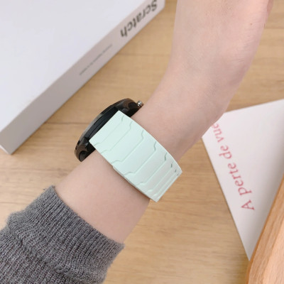 حزام سيليكون مغناطيسي 18 / 20 / 22 مم للساعات الذك...