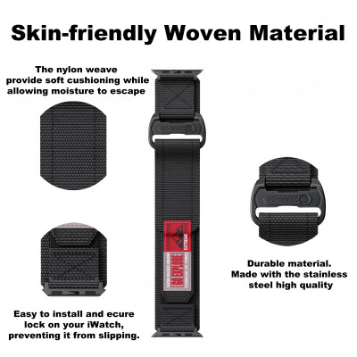 حزام نايلون رياضي لساعة Apple Watch من Outdroos –...