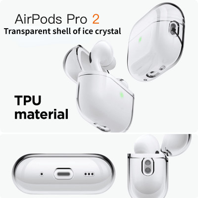 غلاف حماية شفاف سيليكون لـ AirPods Pro 2 – جراب خف...