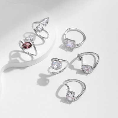 خواتم فضة إسترليني فاخرة غير منتظمة للنساء ، ثعبان...