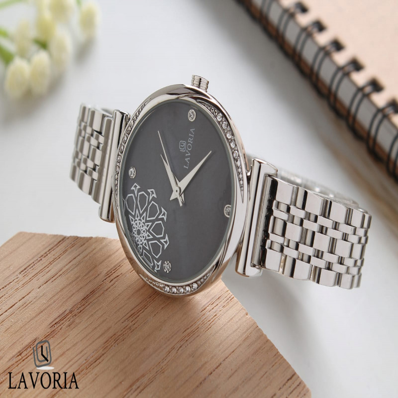 ساعة نسائية من الستيل بتصميم كلاسيكي من لافوريا L0...