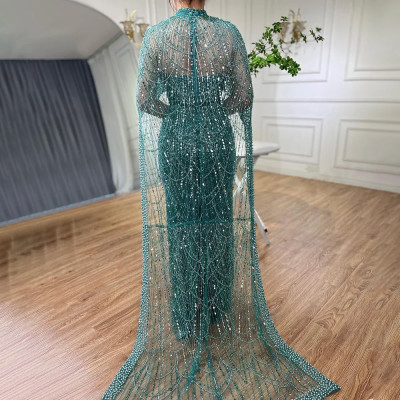 Customized Arabia Nude Mermaid Long Cape Luxury Ev...