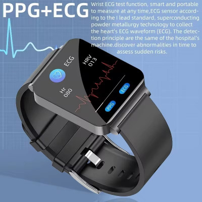 2024 جديد السكر في الدم ساعة ذكية الرجال ECG + PPG...