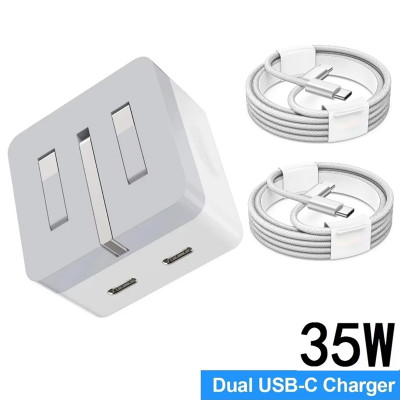 35 واط المزدوج USB C منافذ شحن سريع PD الجدار شاحن...