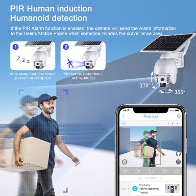 SHIWOJIA كاميرا 4G بطاقة SIM 5MP لوحة طاقة شمسية م...