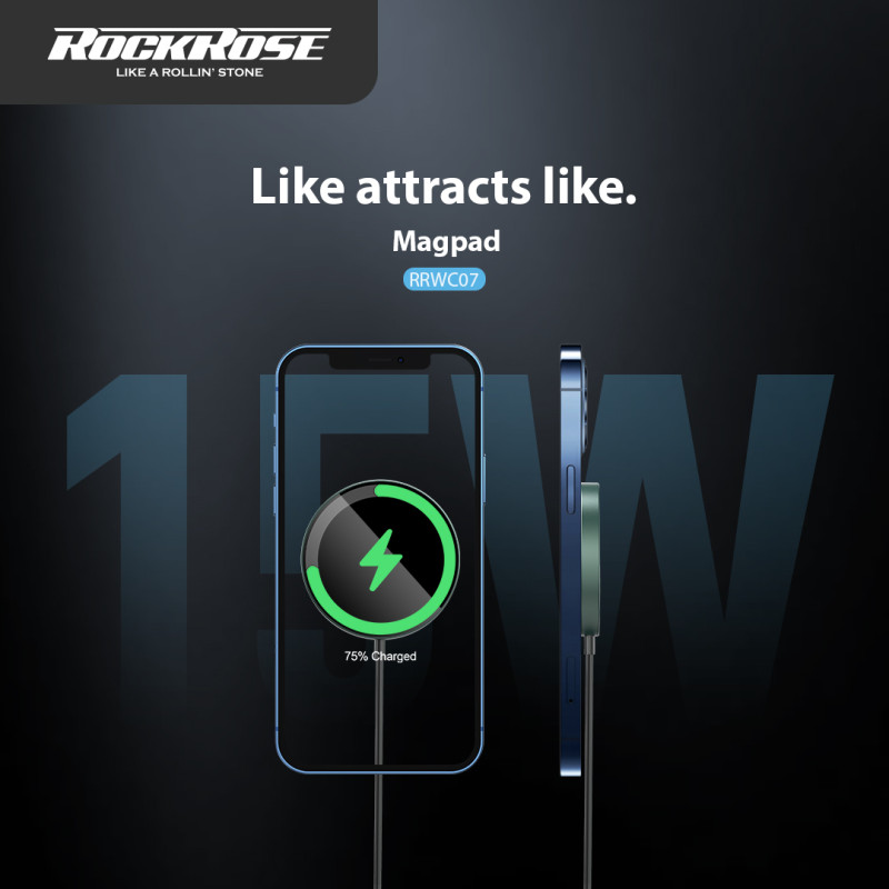 شاحن لاسلكي من روكروز 15 واط زيتي