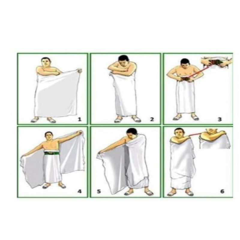 إحرام قطعتان للحج والعمرة للشعائر الدينية للرجال ,...