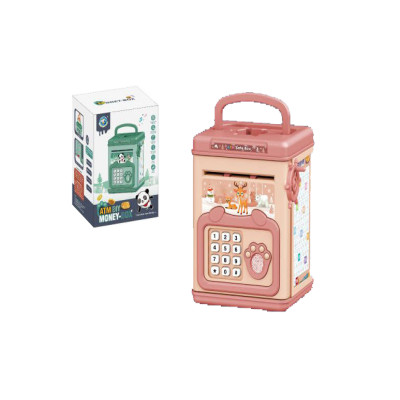 حاسبة صرّاف وحافظة نقود تعليمية للأطفال لون وردي ج...