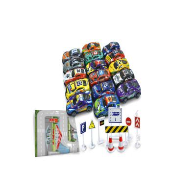 شنطة سيارات حديد مع فرشه واكسسوارات 16 سيارة