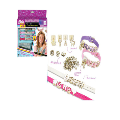 طقم أساور بناتي إبداعي مع حروف ذهبية وإكسسوارات لا...