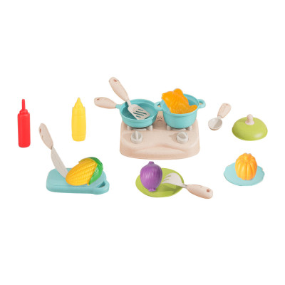 طقم مطبخ أطفال كبير من قش القمح – أدوات طبخ واقعية...