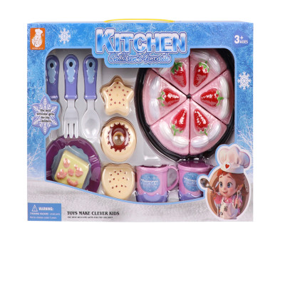 كيك مع طقم شاي وحلويات