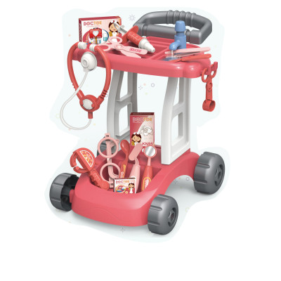 عربة دكتور مع اكسسوارات وردي