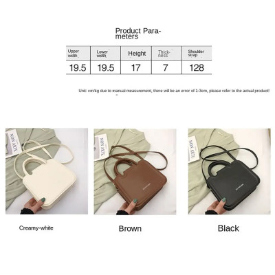 حقيبة كروس عصرية بلون سادة للنساء بسحاب صغير على ا...