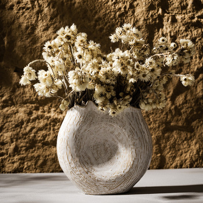 فازة سيراميك كابيرون-بوهو ، دائرة غير منتظمة ، زهر...