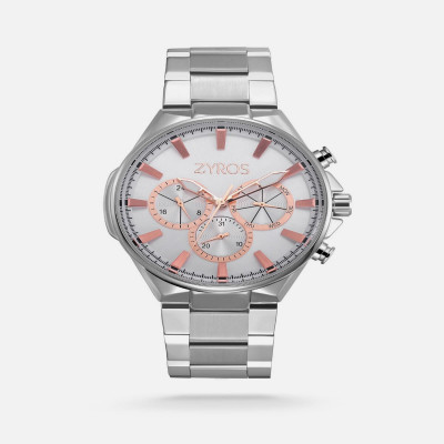 ساعه رجاليه ستيل باللون الفضي