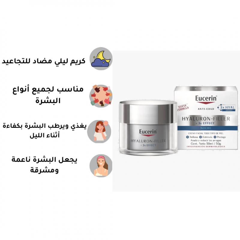 يوسيرين كريم العنايه الليليه مضاد للشيخوخه و التجاعيد 50 مل