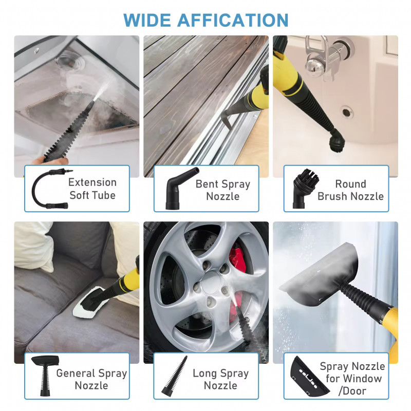 جهاز تنظيف بالبخار محمول ومتعدد الاستخدام مع 9 اكس...