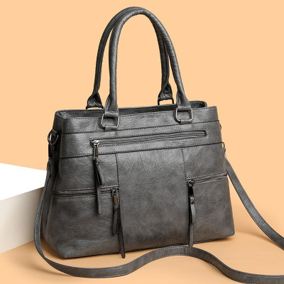 Stylish Large Capacity Soft Leather Tote Bag for W...