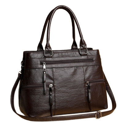 Stylish Large Capacity Soft Leather Tote Bag for W...